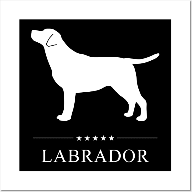 Labrador Retriever Dog White Silhouette Wall Art by millersye